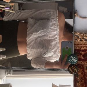 Brandy Melville white over the shoulder blouse